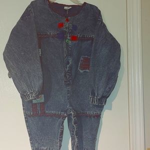 Vintage 'Jam Jam' Unisex Denim Romper size 24 months
